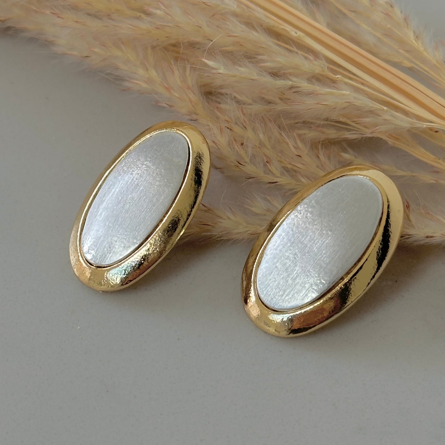 Opal oval earrings