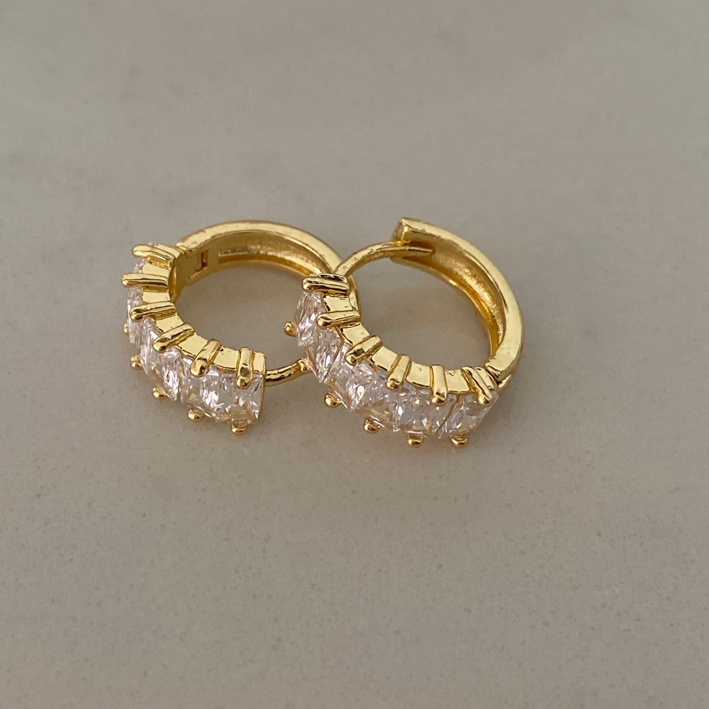 dainty baguette hoops