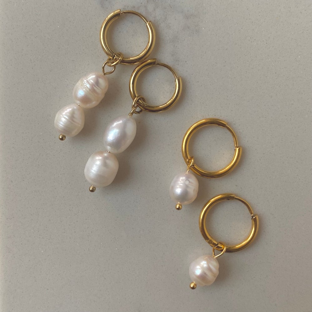 pearl hoop earrings