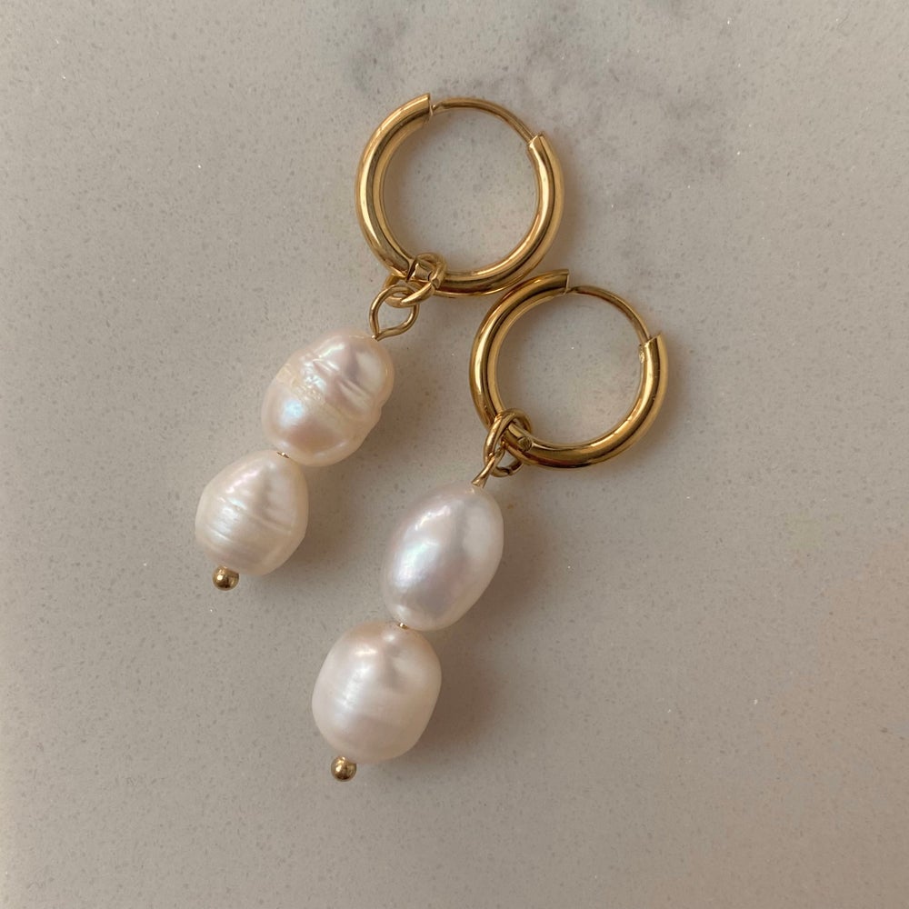 pearl hoop earrings