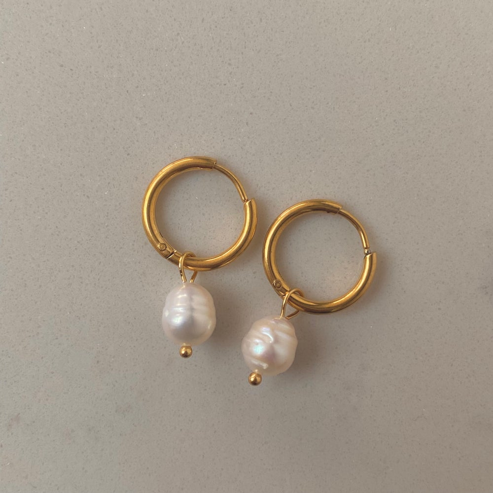 pearl hoop earrings