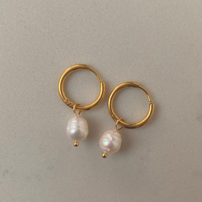 pearl hoop earrings