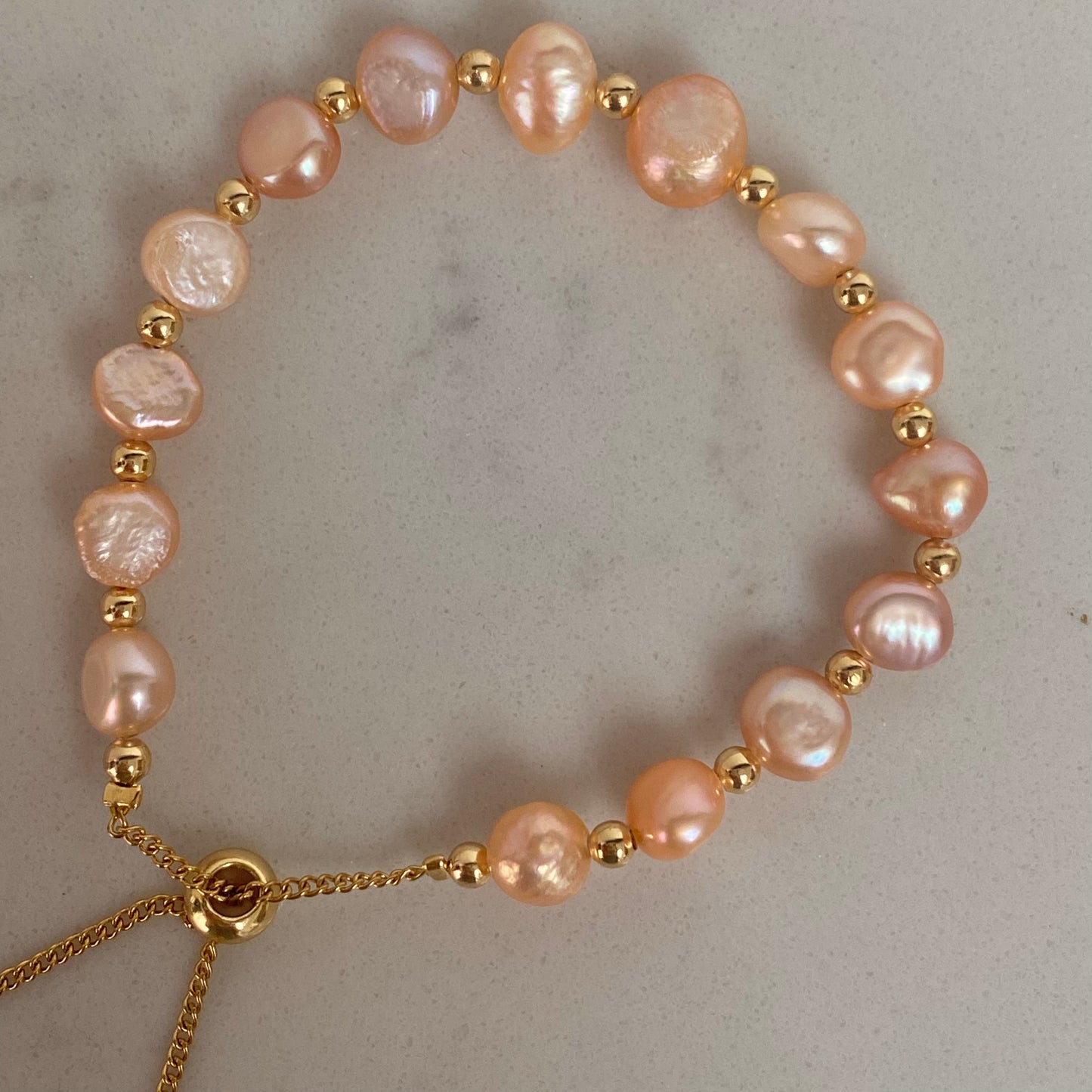 peachy pearl bracelet