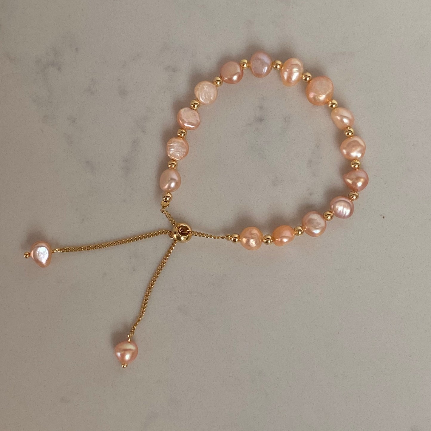 peachy pearl bracelet